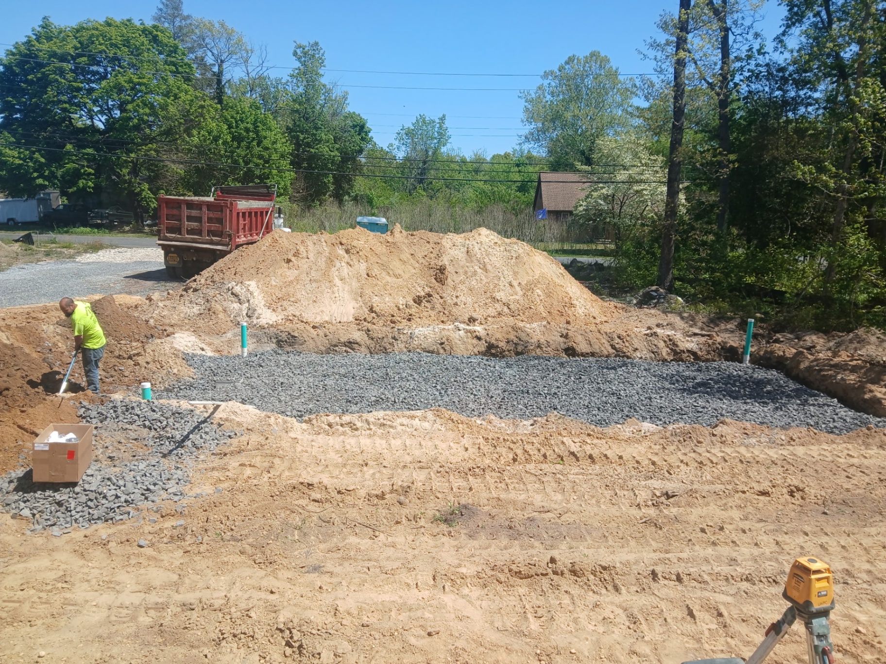 Gravel base prep for new foundation